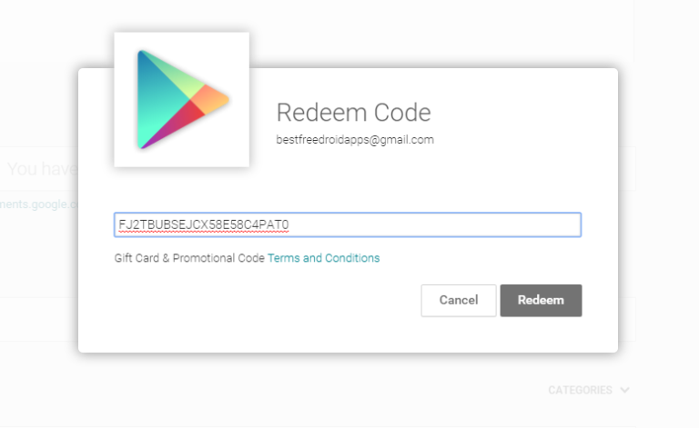 Free $5 google play code