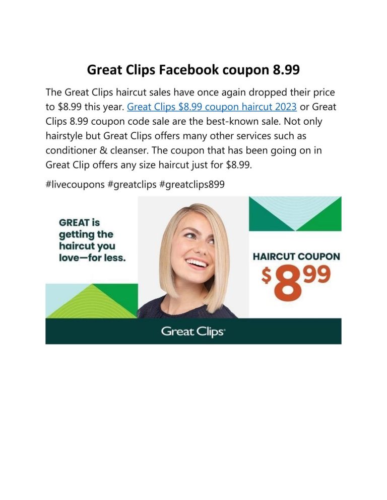 Great clips 8.99 coupon